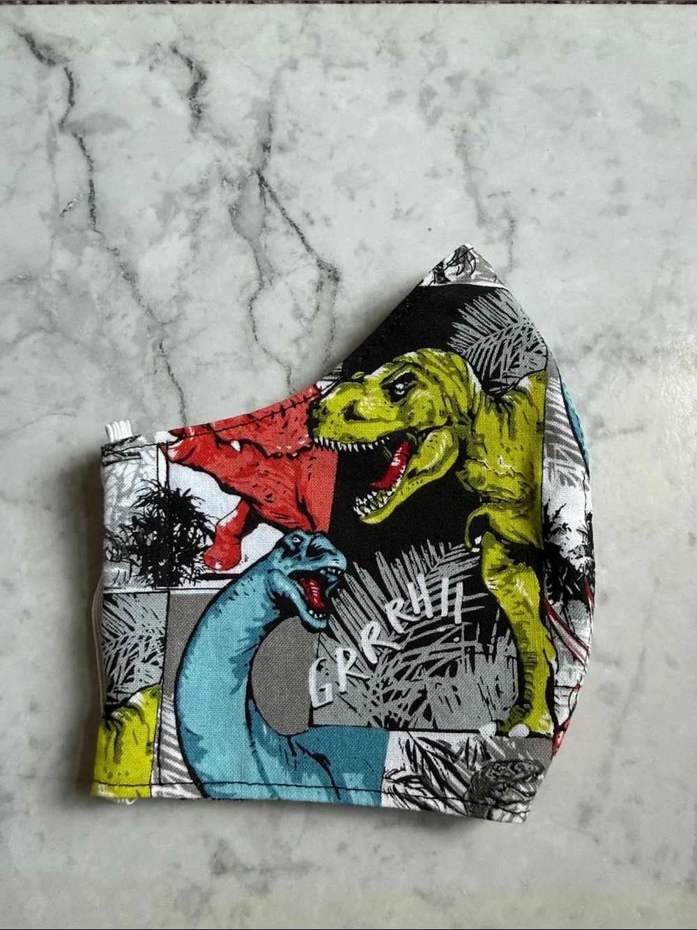 Women/teen Dinosaur Print Face Mask in Multicolor